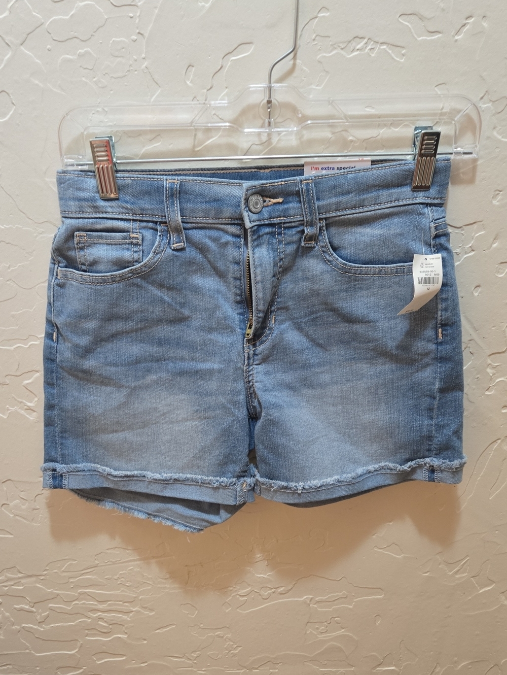 Old Navy Light Blue Denim Jean Shorts with Frayed Hem